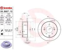 2x BREMBO Disque de frein Arrière pour KIA SOUL (AM) Cerato Koup (YD) 262mm