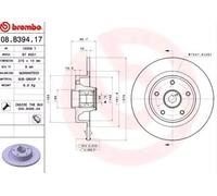2x BREMBO Disque de frein Arrière pour RENAULT Scénic II (JM) 270mm 08.B394.17