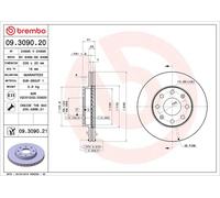 2x BREMBO Disque de frein Avant pour CHEVROLET SPARK (M300) 236mm 09.3090.20