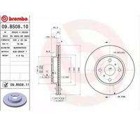 2x BREMBO Disque de frein Avant pour TOYOTA iQ (J1) 255mm 09.B508.11