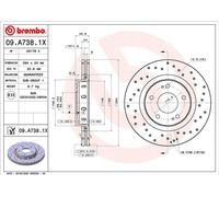 BREMBO 09.A738.1X Disque de frein pour CITROËN,MITSUBISHI,PEUGEOT