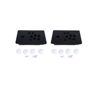 2X Bricolage Arcade Joystick Remplacement Panneau Acrylique BoîTier PoignéE Kit de Jeu D'Arcade Construction Robuste Facile à Installer Noir