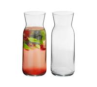 2x Brocca verre carafes Decanter carafes pour l'eau du vin Thé glacé 700ml clair