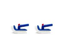 2X Brosse de Piscine pour Marche et Coin, Brosse Rotative à Main avec Poils Fins pour Nettoyer Les Piscines