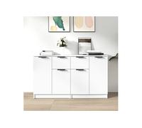 2x Buffets Armoires Latérales Armoires de Console Meubles de Salon Salle de Séjour Intérieur Blanc 60x30x70 cm Bois d'Ingénierie