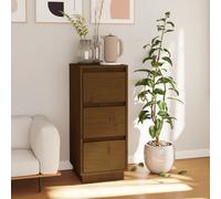 2x Buffets Blanc 32x34x75 cm Bois Massif de Pin Armoires de Rangement vidaXL