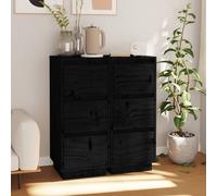 2x Buffets Blanc 32x34x75 cm Bois Massif de Pin Armoires de Rangement vidaXL