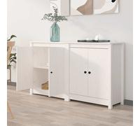 vidaXL Buffets latéraux 2 pcs – Bois massif de pin – Blanc 70x35x80 cm
