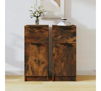 2x Buffets Chêne Fumé 30x30x70 cm Bois d'Ingénierie Armoires Rangement vidaXL