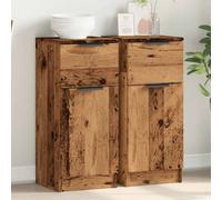 2x Buffets Chêne Fumé 30x30x70 cm Bois d'Ingénierie Armoires Rangement vidaXL