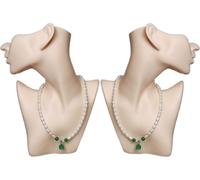 2x Buste Bijoux Couleur Peau | Buste Mannequin Bijoux comme présentoir pour chaînes Boucles d'oreilles | Mannequin Femme Tête / Epaule pour présentation de bijoux | Présentoir de chaînes Boucles d'ore
