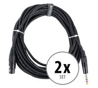 2x Cable Audio Sono XLR Femelle 3-Pin vers Jack Stereo 6,3mm Symetrique 10m Set