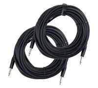 2x Cable Connecteur Audio Jack Mono Mâle vers Mâle 6.35mm (1/4'') 10m Premium