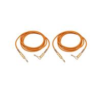 2X Câble D'Instrument de Guitare Cordon D'Ampli de Basse pour Instrument électrique de 10 Pieds Câble de 6,35 mm Plaqué or Droit à Angle Droit