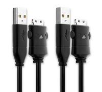 Subtel electronics Câble USB 2x 1,5m pour lecteurs MP3 data et charge 24‑pin vers USB A 2.0 – noir