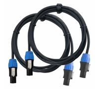 2x Cable Enceinte Haut Parleur Speakon PA Cordon Audio Amplificateur 2-Pin 2,5m