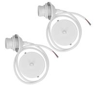 2x Câble pour Eclairage - Câble avec Douille E27 et Anneau de Fixation - Suspension pour Plafonnier - Blanc