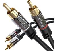2x Câble RCA 3m,câble audio stéréo 2 x 2 Cinch particulièrement résistant et d'une qualité sonore brillante (coaxial RCA/HiFi & Home Cinéma,analogique et numérique)