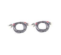 2X Câble StéréO RCA, [6 Pieds / 1,8 M, Double Blindé Plaqué Or] Câble Audio StéréO 2RCA Mâle à 2RCA Mâle pour Cinéma Maison