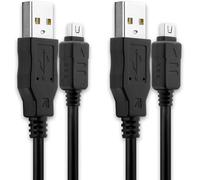 2X Câble USB 2.0 Transfert données pour Appareil Olympus Stylus 1 XZ-2 XZ-10 Om-D E-M5 E-M1 E-M10 Mark Pen E-PL7 E-PL5 Cable Charge et Data 1.5m PVC Noir, Cordon caméra