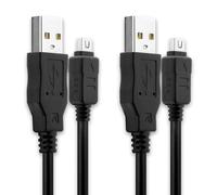 2x Câble USB 2.0 transfert données pour appareil Olympus Stylus 1 XZ-2 XZ-10 OM-D E-M5 E-M1 E-M10 Mark Pen E-PL7 E-PL5 cable charge et data 1.5m PVC noir, cordon caméra