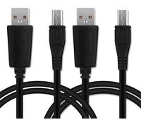 2X Câble USB Transfert de données et Charge de 1m Compatible avec Cat S60, S42, S41, S40, S31, S30, B30, B26, B25 Micro-USB Langer Stecker vers USB A 2.0 1A Noir Fil en PVC