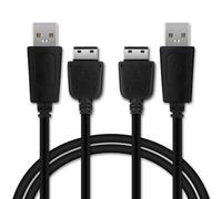 2x Câble USB transfert de données et charge de 1m compatible avec Samsung PCBS10 GT-S5230 / GT-E1200 / GT E1190 / GT-E1150 / GT-E1050 18 Pin Connector vers USB A 2.0 noir Fil en