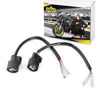 2x Câbles adaptateurs LED pour clignotants moto - Version 2 - Compatibles Kawasak. Vers., Ninj., Z125, Z400, Z500, Z650, Z800, Z1000, ER-6N, ER-6F, ER-5, ZX-4RR, ZX-6R, ZX-7RR, ZX-9R, ZX-10R, ZX-12R