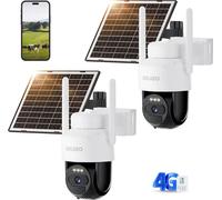 2x caméra de surveillance 4G en plein air - batterie 8000mAh, détection IA, vision nocturne couleur 1080P O-KAM Pro APP