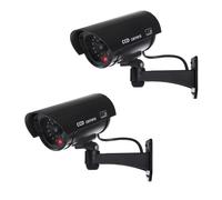 2x Caméra de surveillance factice avec LED clignotante noire IR1100 B
