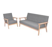 2x Canapé Tissu Bleu Canapé de Salon Mobilier de Salon Sofa Meubles vidaXL