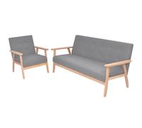 2x Canapé Tissu Bleu Canapé de Salon Mobilier de Salon Sofa Meubles vidaXL