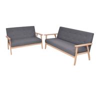 2x Canapé Tissu Bleu Canapé de Salon Mobilier de Salon Sofa Meubles vidaXL