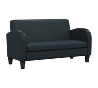 2x Canapés Cuir Synthétique Noir Ensemble Sofa de Salon Chambre Repos vidaXL