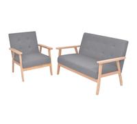 2x Canapés Tissu Fauteuil Salon de Jardin Sofa Salle de Séjour Maison vidaXL