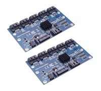 2X Carte Principale De Carte De RÉGulateur Carte D'extension Multiplicateur Sata3.0 6 Gbps De 1 À 5 Adaptateur De Carte De Montage De Port