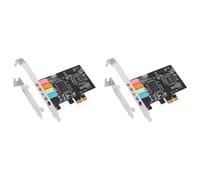 2X Carte Son PCIe 5.1, Carte Surround PCI Express Audio Stéréo 3D avec Haute Performance Sonore Carte Son PC Puce CMI8738
