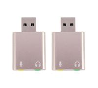2X Carte Son USB 7.1 USB Externe A La Prise Jack 3,5 mm Adaptateur pour Casque StéréO Carte Son Audio pour Ordinateur Portable Pc