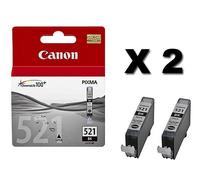 2X Cartouche Canon CLI-521BK Noire 2933B001 Originale Neuve Scellée