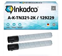 Inkadoo Lot de 2 toners compatibles avec Konica Minolta TN-321 Bizhub C224 C224e C284e C364e A33K150 Noir