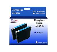 - 2x Cartouches compatibles avec Epson 603XL, 603 XL (série etoile de Mer) - Cyan