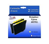 - 2x Cartouches compatibles avec Epson Expression Home XP2100, XP2105, XP-2100, XP-2105, 603, 603XL - Jaune