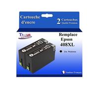 - 2x Cartouches compatibles avec Epson WorkForce Pro WF-C4810DTWF, 408, 408L, 408XL - Noire