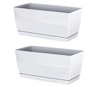 2x Cas de jardinier en plastique Cubi P en couleur blanche 29 (long) x 14.2 (largeur) x 13.6 (hauteur) cm
