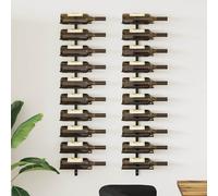 vidaXL Casiers à bouteilles muraux métal 20 bouteilles Lot de 2 Noir