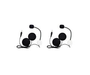 2X Casque de Moto Intercom Microphone Casque 2 Haut-Parleurs 32Ω Microphone pour Casque Demi-Moto Prise Droite