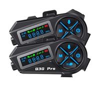 2X Casque Moto Bluetooth, Intercom Moto Duo pour 2 Casques, Casque Motos avec PortéE De 500 M, Casques Motos sans Fil avec Interphone éTanche Ip67, DuréE De 15 H Et Radio FM