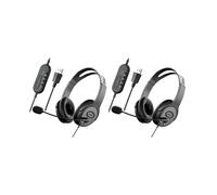 2X Casque Stéréo pour Centre D'Appels avec Microphone Antibruit pour Zoom Skype Office Call Center Home Podcast