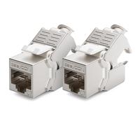 2x CAT 7 Keystone Jack Module Ideal for CAT7 CAT6 CAT6a Connector Network Connection Installation Cable Shielded STP RJ45 Plug 1000MHz 10Gbps Isolation Clamp (LSA)