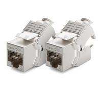 2x CAT 8 Module Jack Keystone Câble de Brassage Câble Réseau Optimal pour CAT8 CAT7 CAT7a Câble de Pose Connecteur Blindage STP Prise RJ45 Réseau Panneau de Brassage Support Keystone
